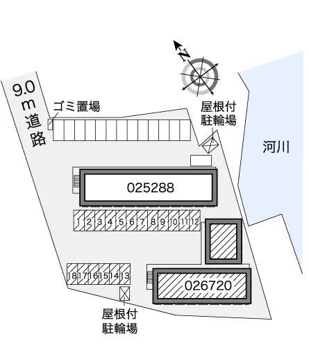 ★手数料０円★札幌市清田区清田二条３丁目　月極駐車場（LP）